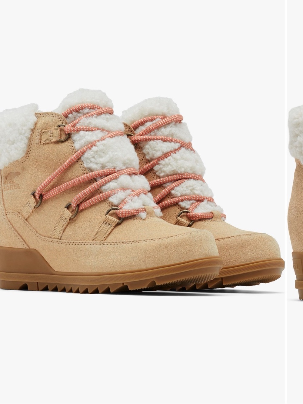Sorel Evie Wedge boots with Pink Laces